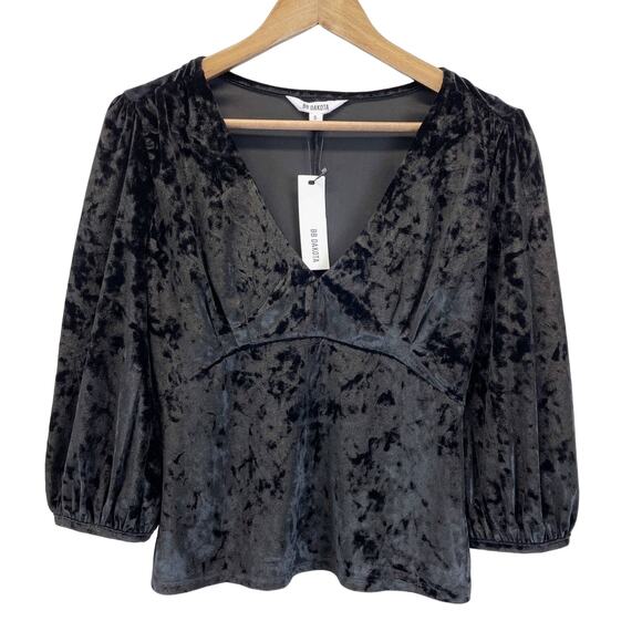BB Dakota Women Crushed Velvet Top Size S Babydoll Goth Going Out Edgy Y2K Retro - Picture 1 of 10
